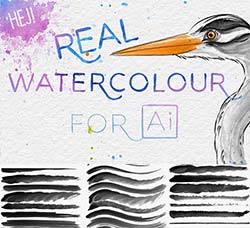 极品AI画笔－水彩风格(75支)：REAL WATERCOLOR FOR Ai